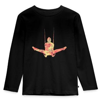 Gymnastics with rope rings - Kids' Premium Longsleeve Shirt - black - Front - AI Model Kid Male (0cm)
