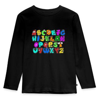 Alphabet pour étudiant - T-shirt manches longues Premium Enfant - noir - Devant - AI Model Kid Male (0cm)