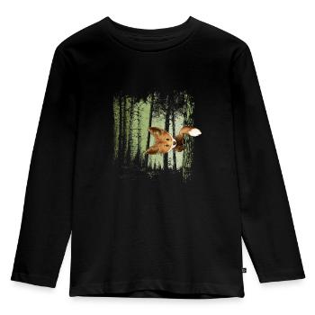 Casual fox behind the tree in the forest - Kids' Premium Longsleeve Shirt - black - Front - AI Model Kid Male (0cm)