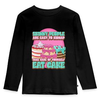 Citation Sweet Tooth Cake Bakery - T-shirt manches longues Premium Enfant - noir - Devant - AI Model Kid Male (0cm)
