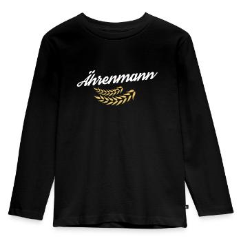 Ährenmann - ear to whom honor is due - Kids' Premium Longsleeve Shirt - black - Front - AI Model Kid Male (0cm)