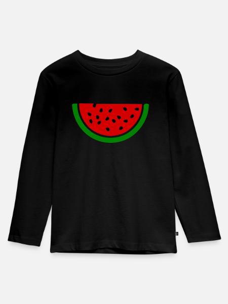 Wassermelone melone - Kinder Premium Bio Langarmshirt - Schwarz