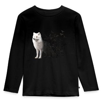 Polarfuchs - Kinder Premium Bio Langarmshirt - Schwarz - Vorne - AI Model Kid Male (0cm)
