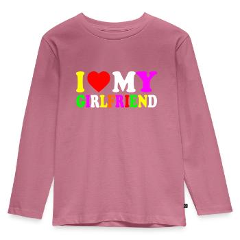 I love my girlfriend - Kinder Premium Bio Langarmshirt - Mauve - Vorne - AI Model Kid Female (0cm)