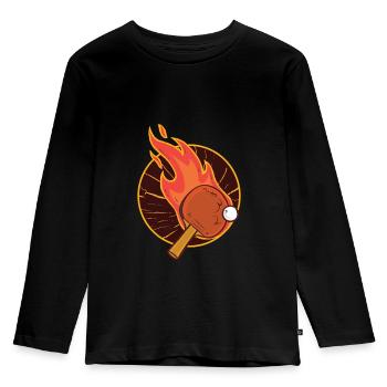 Burning PingPong table tennis - Kids' Premium Longsleeve Shirt - black - Front - AI Model Kid Male (0cm)