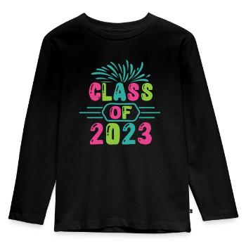 Class Of 2023 - Kinder Premium Bio Langarmshirt - Schwarz - Vorne - AI Model Kid Male (0cm)