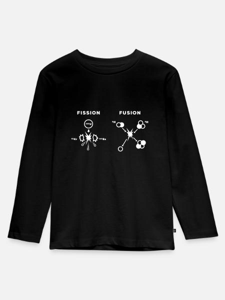 Kernfusion Kernspaltung Physik - Kinder Premium Bio Langarmshirt - Schwarz
