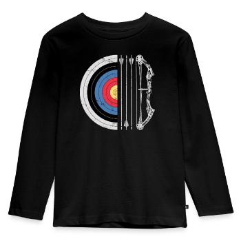 Archery Target Bow Arrow Hunting Archer Bow Hunter - Kids' Premium Longsleeve Shirt - black - Front - AI Model Kid Male (0cm)