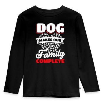 Famille Propriétaire d’animaux de compagnie chiot Dog Lovers - T-shirt manches longues Premium Enfant - noir - Devant - AI Model Kid Male (0cm)