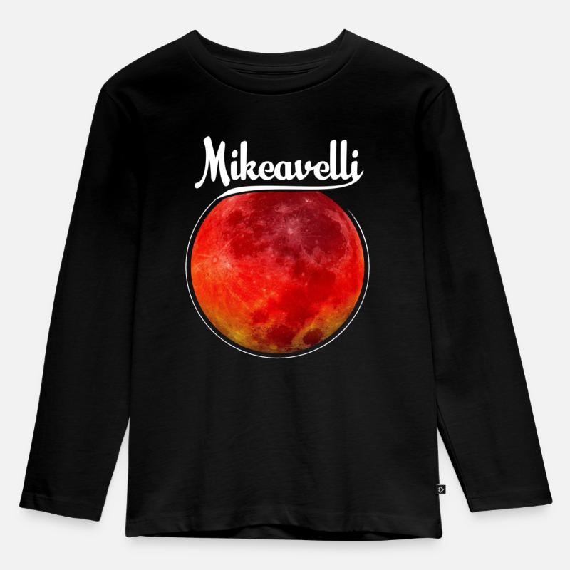 Mikeavelli Blutmond - Kinder Premium Bio Langarmshirt - Schwarz