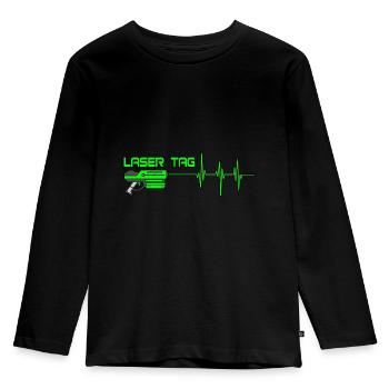 Laser Tag - Kinder Premium Bio Langarmshirt - Schwarz - Vorne - AI Model Kid Male (0cm)