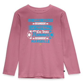 les vrais hommes regardent marseille club de foot - T-shirt manches longues Premium Enfant - mauve - Devant - AI Model Kid Female (0cm)