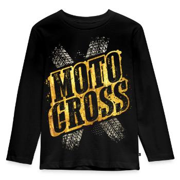 Motocross - Motocross Fahrer - Motocross fahren - Kinder Premium Bio Langarmshirt - Schwarz - Vorne - AI Model Kid Male (0cm)
