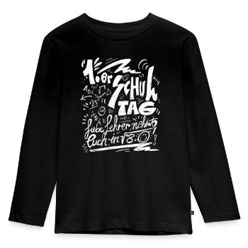 Einschulung Erstklässler - Kinder Premium Bio Langarmshirt - Schwarz - Vorne - AI Model Kid Male (0cm)