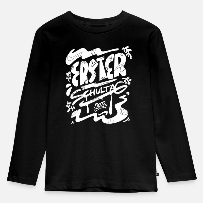 Einschulung 2022 - Kinder Premium Bio Langarmshirt - Schwarz