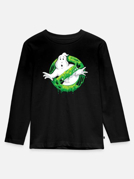 Ghostbusters Schleim Logo - Kinder Premium Bio Langarmshirt - Schwarz