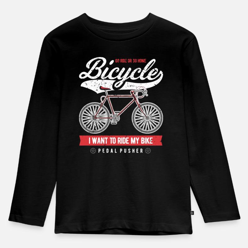 Fahrrad - Kinder Premium Bio Langarmshirt - Schwarz