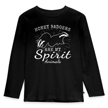 Honey badger - Kids' Premium Longsleeve Shirt - black - Front - AI Model Kid Male (0cm)