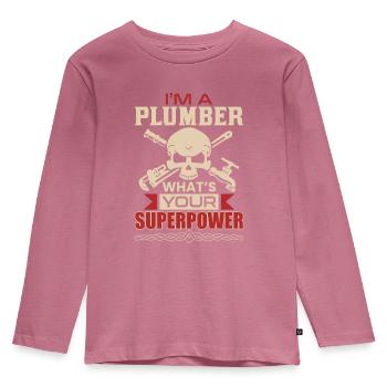 PLOMBIER - T-shirt manches longues Premium Enfant - mauve - Devant - AI Model Kid Female (0cm)