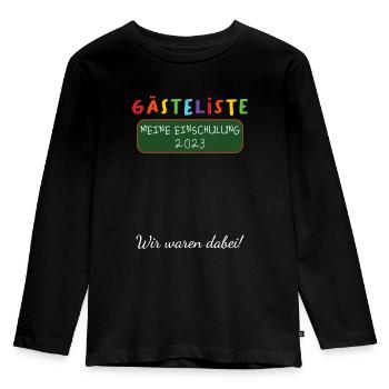 Schoolchild 2024 Guest List School Enrollment - Kids' Premium Longsleeve Shirt - black - Front - AI Model Kid Male (0cm)