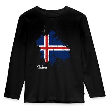 Islande - T-shirt manches longues Premium Enfant - noir - Devant - AI Model Kid Male (0cm)
