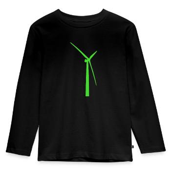 Wind power Wind energy Wind turbine sustainable - Kids' Premium Longsleeve Shirt - black - Front - AI Model Kid Male (0cm)
