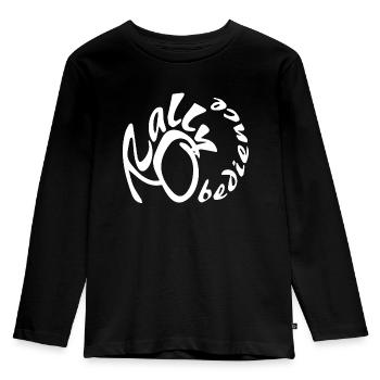 Rally Obedience Design für Hundesport mit Hund - Kinder Premium Bio Langarmshirt - Schwarz - Vorne - AI Model Kid Male (0cm)