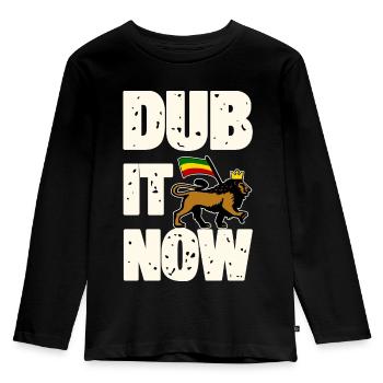 Dub It Now Lion - Kinder Premium Bio Langarmshirt - Schwarz - Vorne - AI Model Kid Male (0cm)