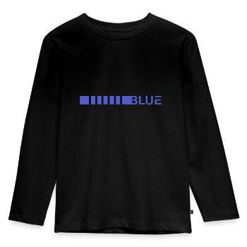 Blue Line stripes cadeau d'icône - T-shirt manches longues Premium Enfant - noir - Devant - AI Model Kid Male (0cm)
