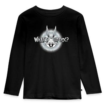 Looney Tunes Bugs Bunny Quoi D'Neuf, Docteur ? - T-shirt manches longues Premium Enfant - noir - Devant - AI Model Kid Male (0cm)