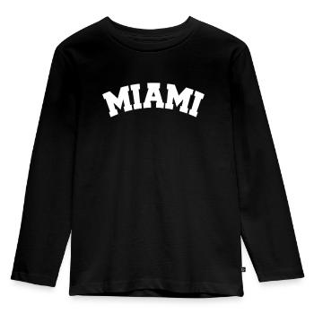 Miami - Florida Classic T-shirt - Kinder Premium Bio Langarmshirt - Schwarz - Vorne - AI Model Kid Male (0cm)