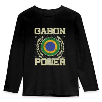 Cool Gabon, Design - T-shirt manches longues Premium Enfant - noir - Devant - AI Model Kid Male (0cm)