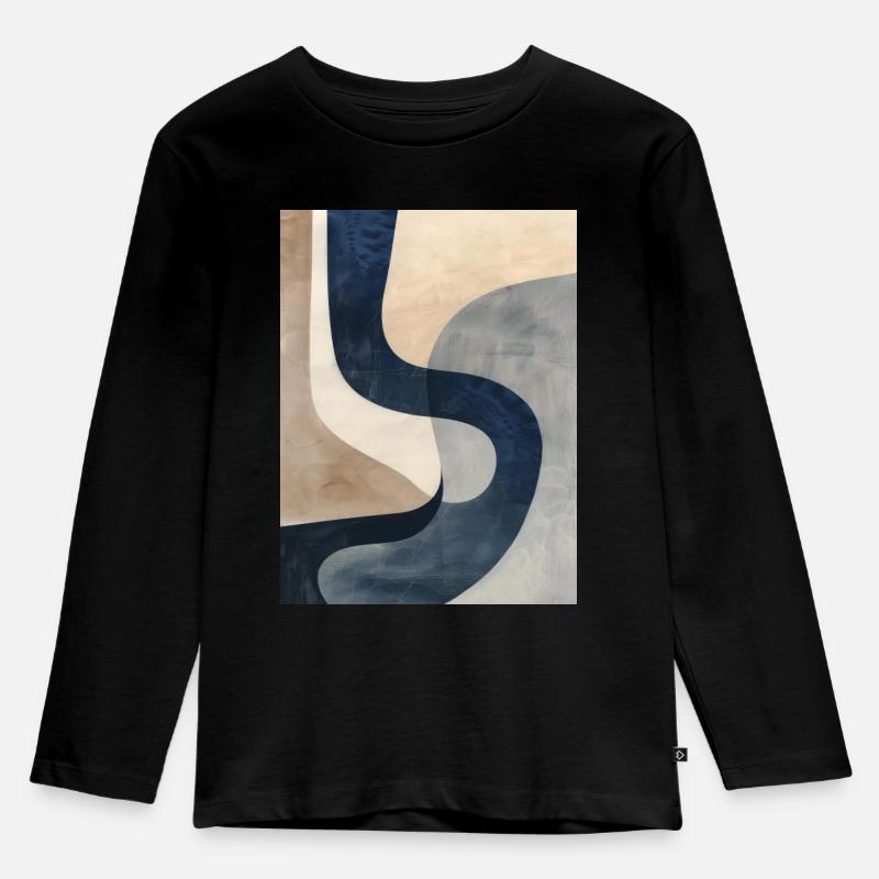 Poster min Abstract 2 - Kinder Premium Bio Langarmshirt - Schwarz