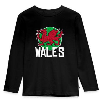 Pays de Galles - T-shirt manches longues Premium Enfant - noir - Devant - AI Model Kid Male (0cm)