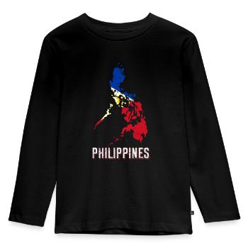 Philippinen - Kinder Premium Bio Langarmshirt - Schwarz - Vorne - AI Model Kid Male (0cm)