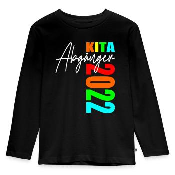 Kita Abgänger 2022 - Kinder Premium Bio Langarmshirt - Schwarz - Vorne - AI Model Kid Male (0cm)