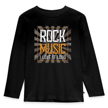 Rock Music - Kinder Premium Bio Langarmshirt - Schwarz - Vorne - AI Model Kid Male (0cm)