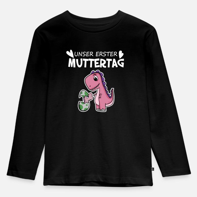 Muttertag - erster Muttertag Geschenk - Kinder Premium Bio Langarmshirt - Schwarz