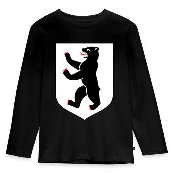 Armoiries de l'ours de Berlin - T-shirt manches longues Premium Enfant - noir - Devant - AI Model Kid Male (0cm)