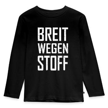 Breit Wegen Stoff - Kinder Premium Bio Langarmshirt - Schwarz - Vorne - AI Model Kid Male (0cm)
