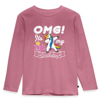 18th birthday - Kids' Premium Longsleeve Shirt - mauve - Front - AI Model Kid Female (0cm)