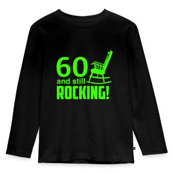 60th birthday - Kids' Premium Longsleeve Shirt - black - Front - AI Model Kid Male (0cm)