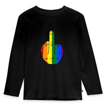 LGBT Gay Lesbisch Regebogen Ehe Gerechtigkeit Gesc - Kinder Premium Bio Langarmshirt - Schwarz - Vorne - AI Model Kid Male (0cm)