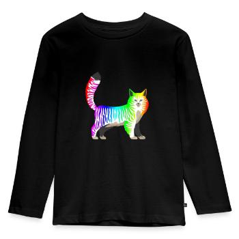 LGBT - Kinder Premium Bio Langarmshirt - Schwarz - Vorne - AI Model Kid Male (0cm)