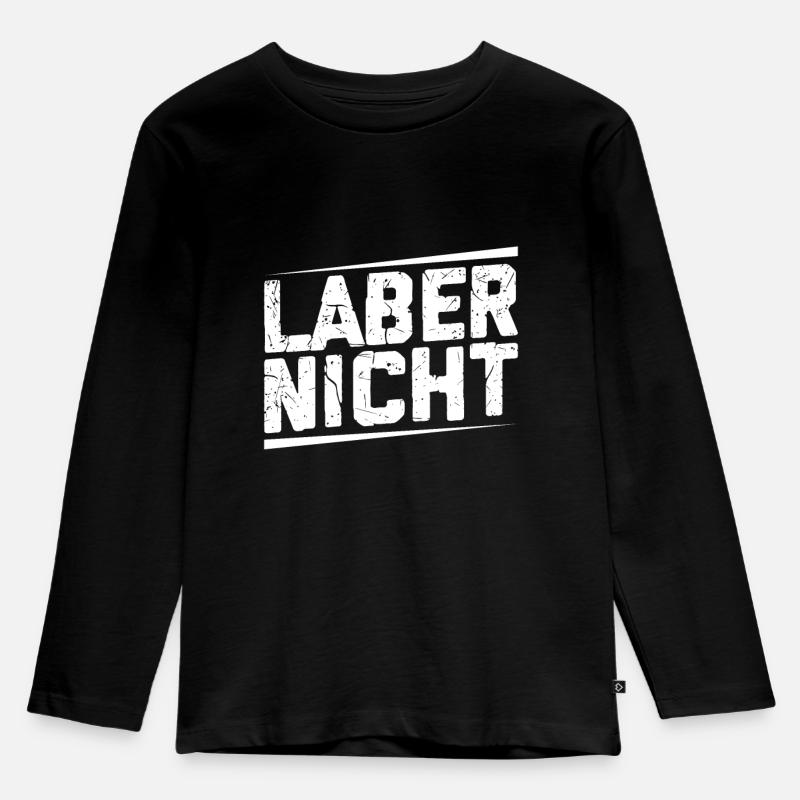 lustiger Spruch - Kinder Premium Bio Langarmshirt - Schwarz