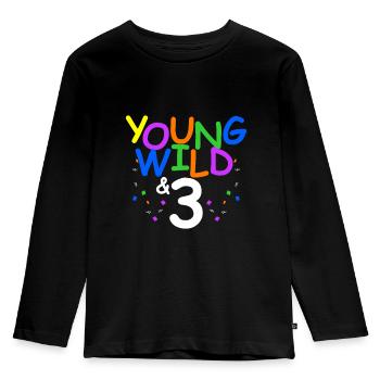 3. Geburtstag - Kinder Premium Bio Langarmshirt - Schwarz - Vorne - AI Model Kid Male (0cm)
