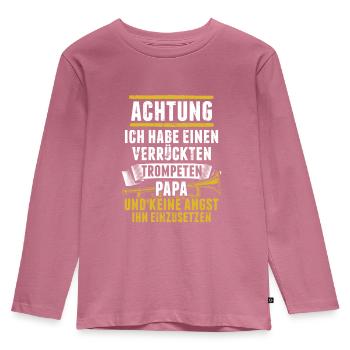 Trompete - Kinder Premium Bio Langarmshirt - Mauve - Vorne - AI Model Kid Female (0cm)