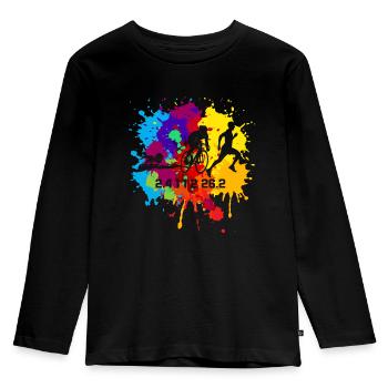 Triathlon - Kinder Premium Bio Langarmshirt - Schwarz - Vorne - AI Model Kid Male (0cm)
