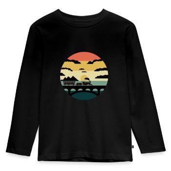 Train trains train modèle - T-shirt manches longues Premium Enfant - noir - Devant - AI Model Kid Male (0cm)