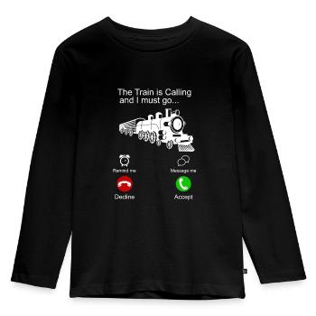 Train trains train modèle - T-shirt manches longues Premium Enfant - noir - Devant - AI Model Kid Male (0cm)